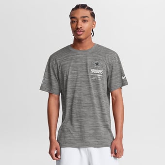Men's Nike Gray Dallas Cowboys Sideline Double Covered Dri-FIT Velocity T-Shirt