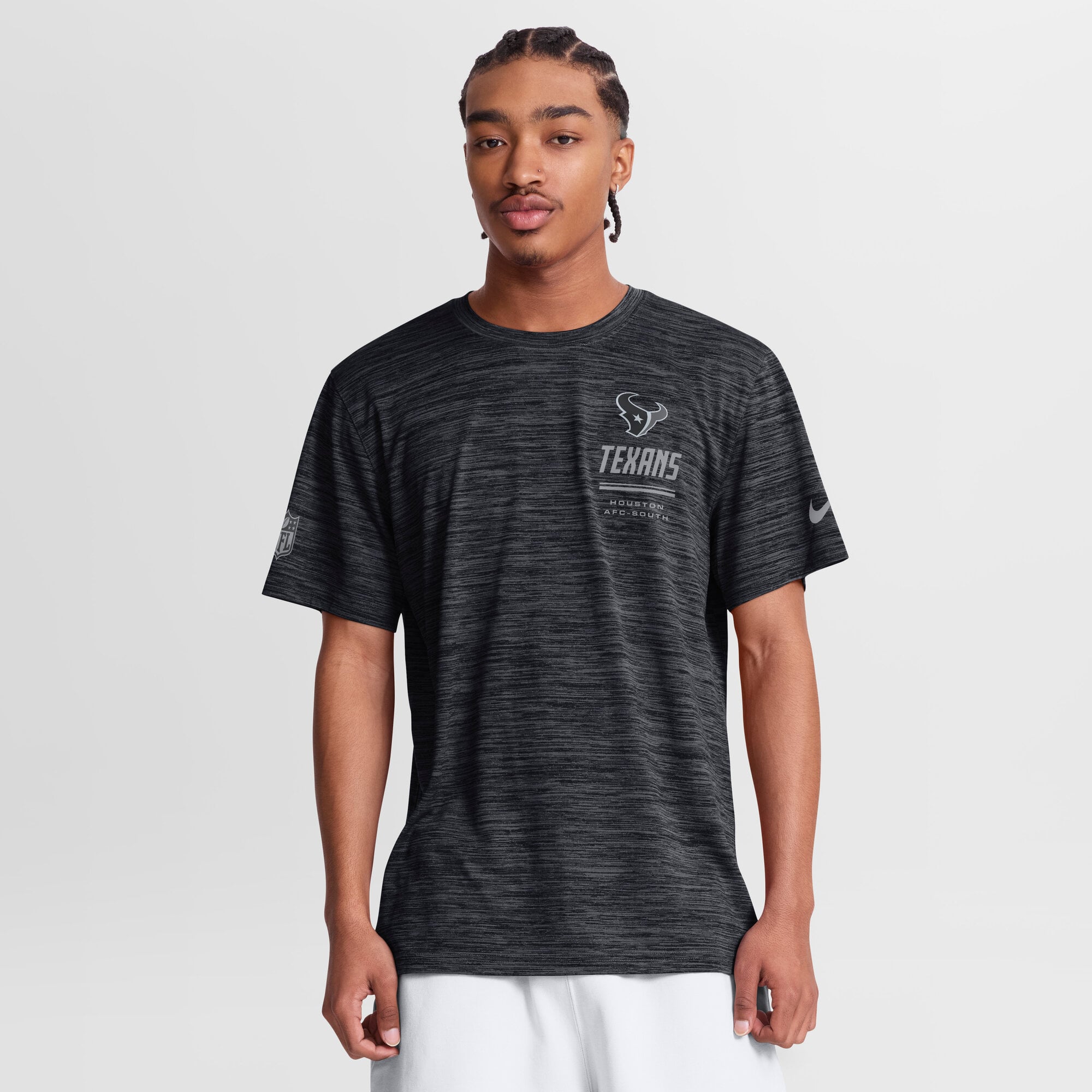 Men’s Nike Gray Houston Texans Sideline Double Covered Dri-FIT Velocity T-Shirt Men’s Nike Gray Houston Texans Sideline Double Covered Dri-FIT Velocity T-Shirt