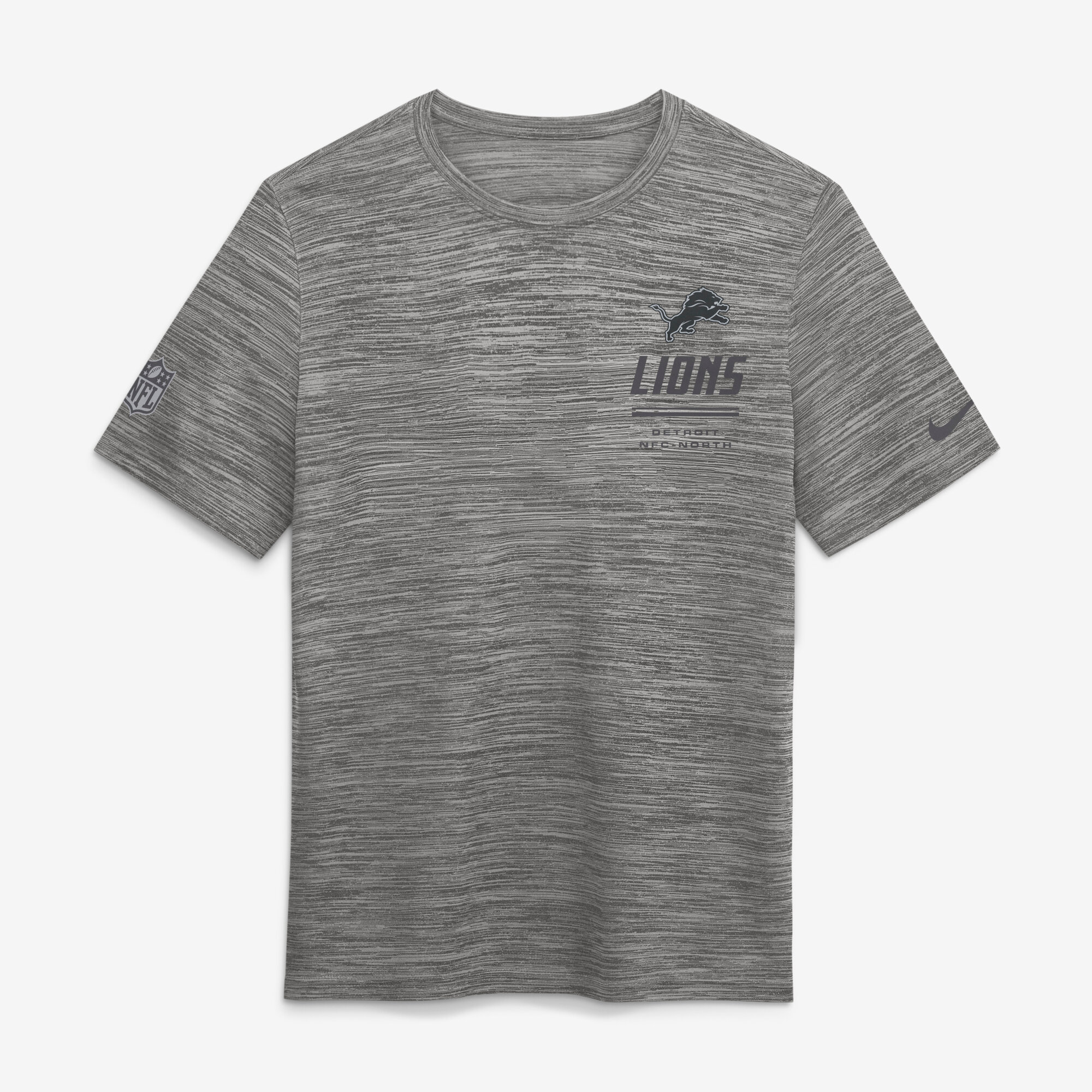 Men's Nike Gray Detroit Lions Big & Tall Sideline Velocity Dri-FIT T-Shirt