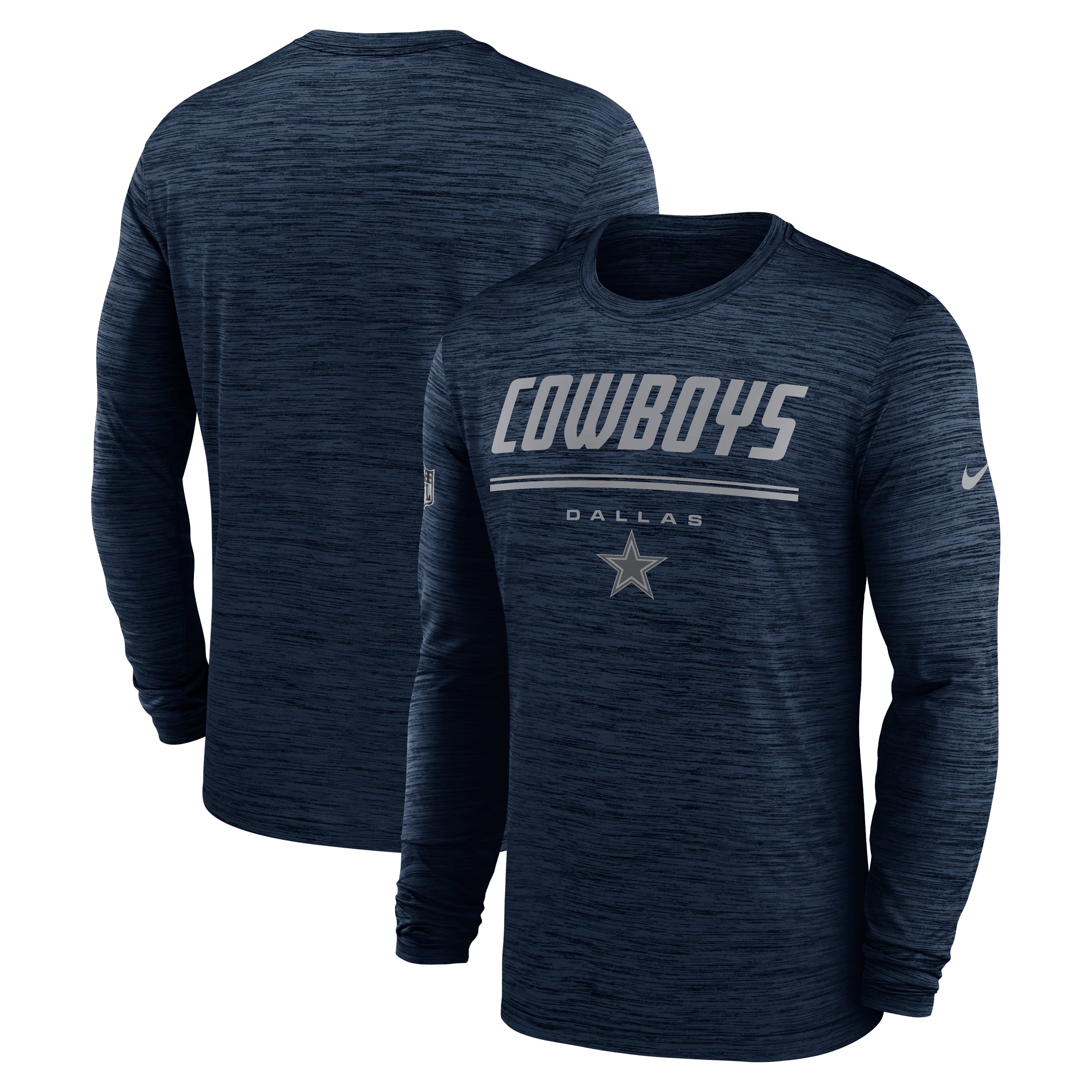 Men's Nike Navy Dallas Cowboys Sideline Offensive Transition Velocity Dri-FIT Long Sleeve T-Shirt