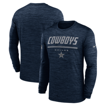 Men's Nike Navy Dallas Cowboys Sideline Offensive Transition Velocity Dri-FIT Long Sleeve T-Shirt
