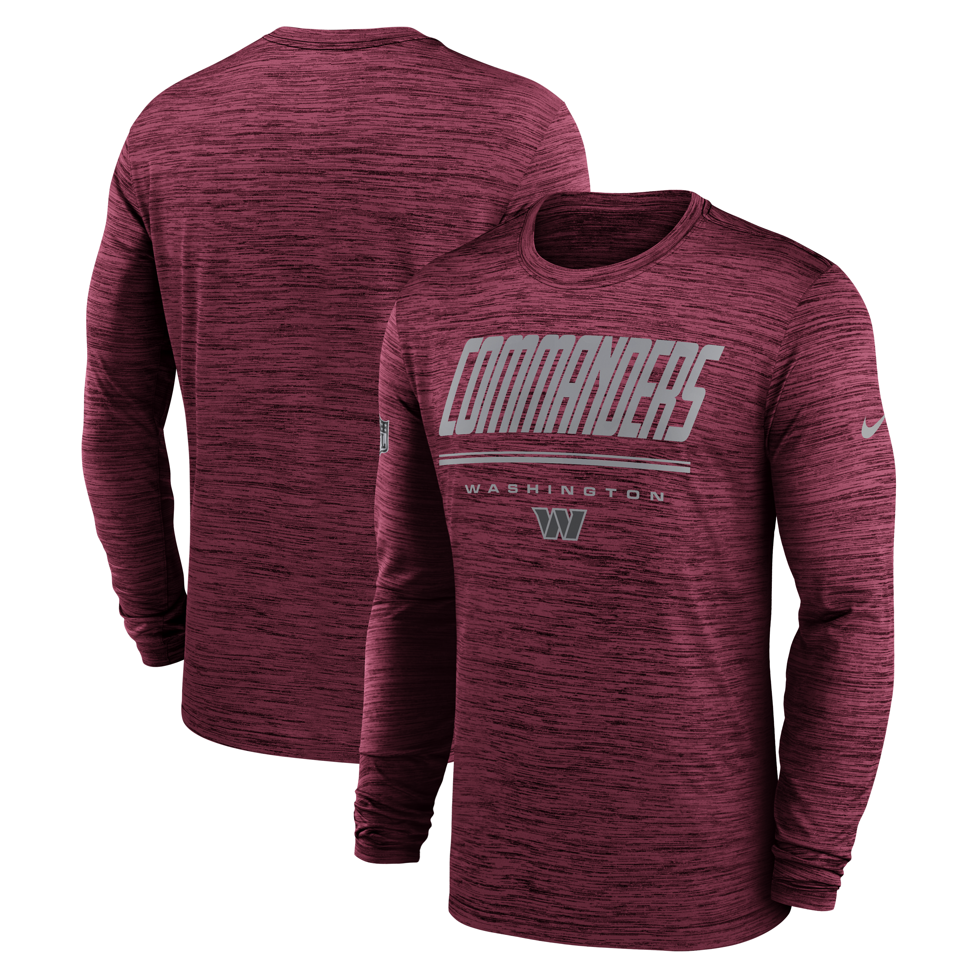 Men's Nike Burgundy Washington Commanders Sideline Offensive Transition Velocity Dri-FIT Long Sleeve T-Shirt