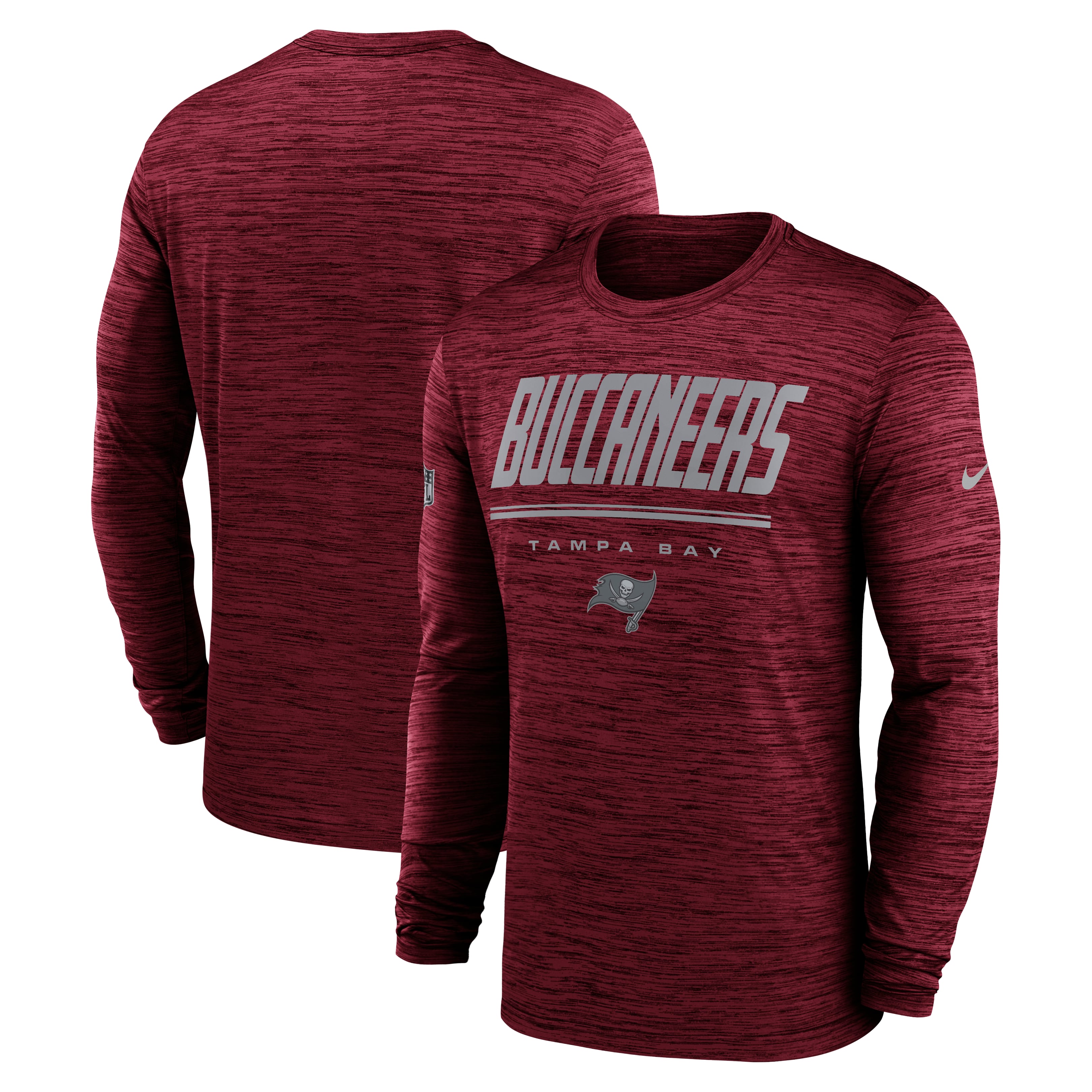 Men's Nike Red Tampa Bay Buccaneers Sideline Offensive Transition Velocity Dri-FIT Long Sleeve T-Shirt