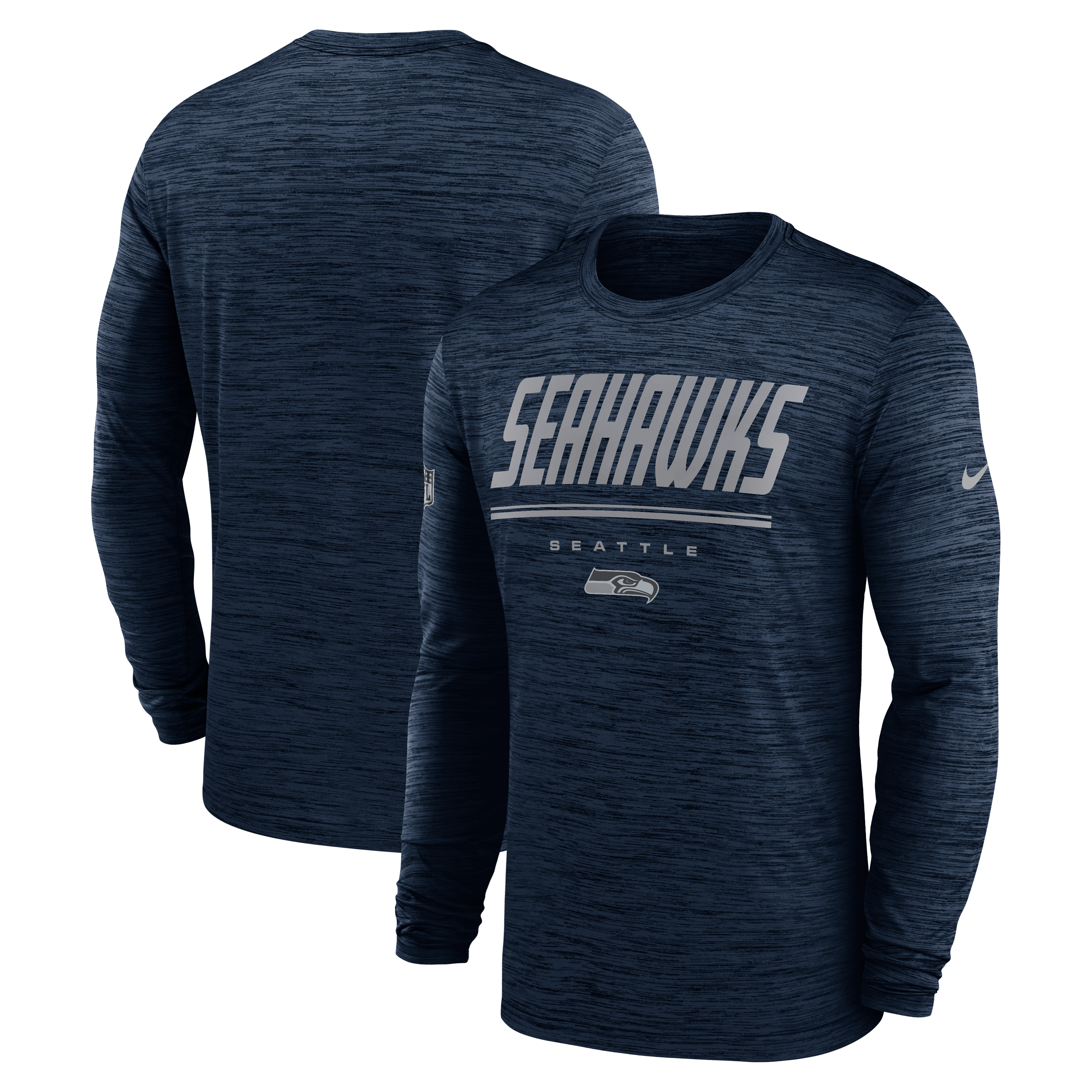 Men's Nike College Navy Seattle Seahawks Sideline Offensive Transition Velocity Dri-FIT Long Sleeve T-Shirt
