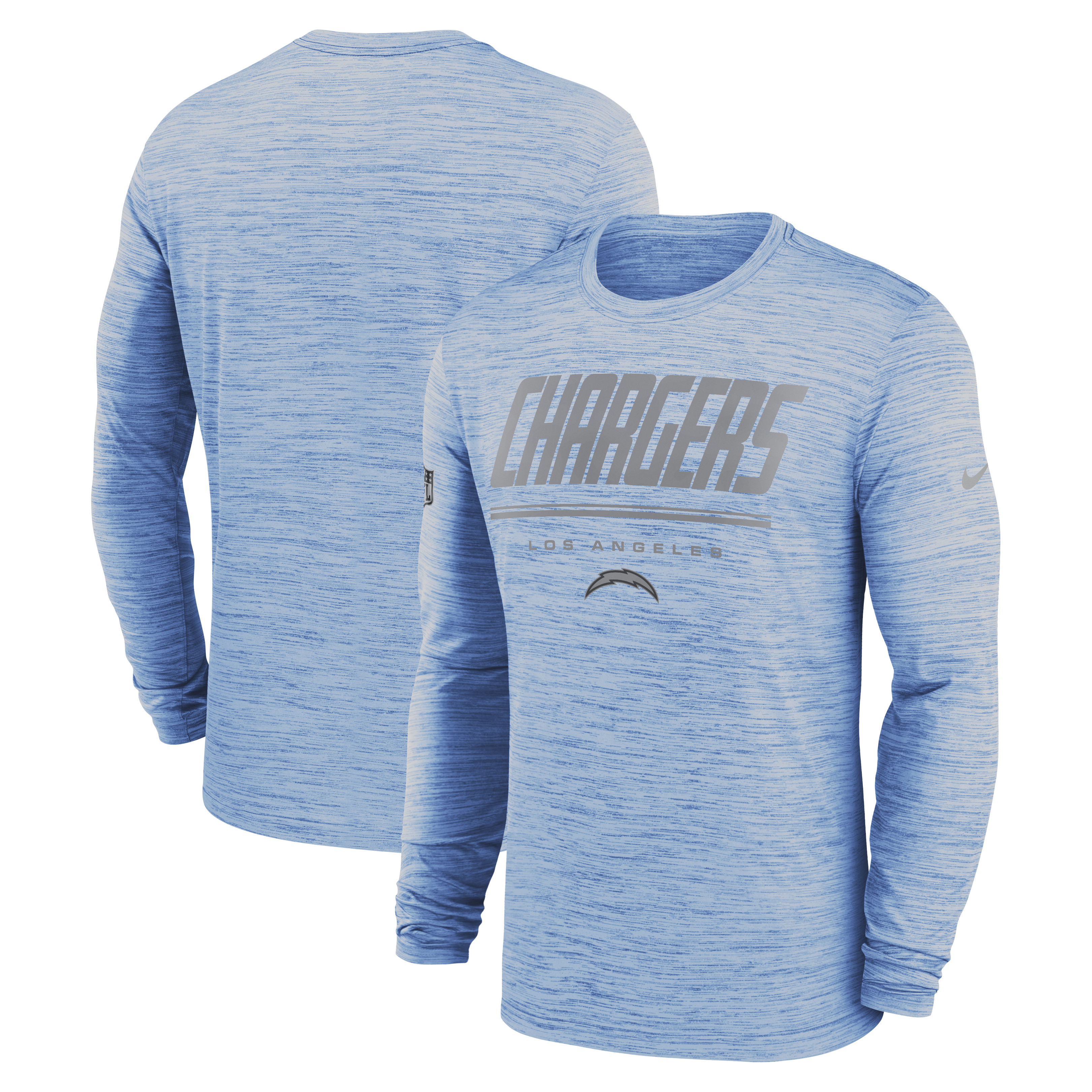 Men's Nike Powder Blue Los Angeles Chargers Sideline Offensive Transition Velocity Dri-FIT Long Sleeve T-Shirt