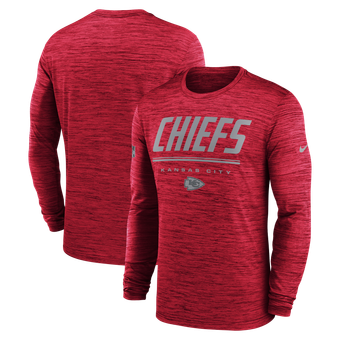 Men's Nike Red Kansas City Chiefs Sideline Offensive Transition Velocity Dri-FIT Long Sleeve T-Shirt
