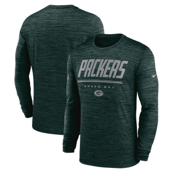 Men's Nike Green Green Bay Packers Sideline Offensive Transition Velocity Dri-FIT Long Sleeve T-Shirt