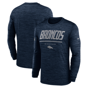 Men's Nike Navy Denver Broncos Sideline Offensive Transition Velocity Dri-FIT Long Sleeve T-Shirt
