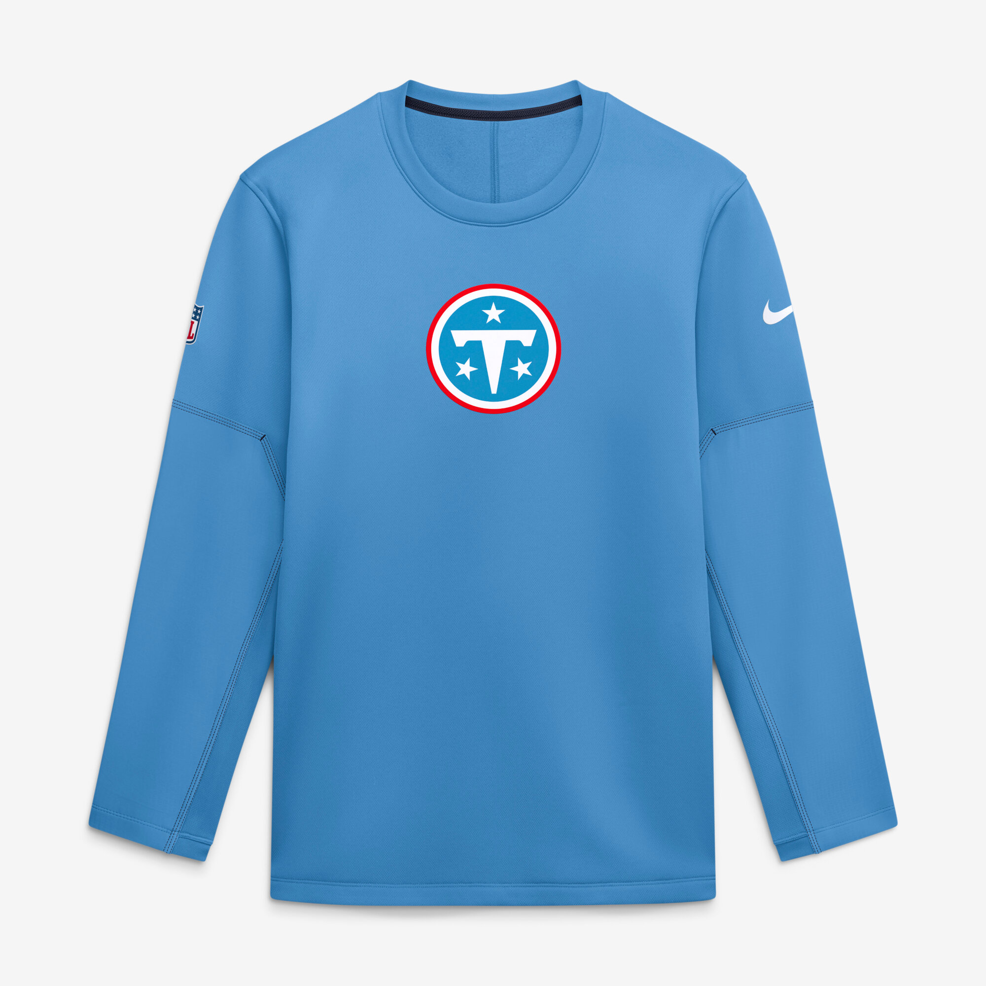 Men's Nike Blue Tennessee Titans Sideline Coaches Team Present Midweight Therma-FIT Sweatshirt