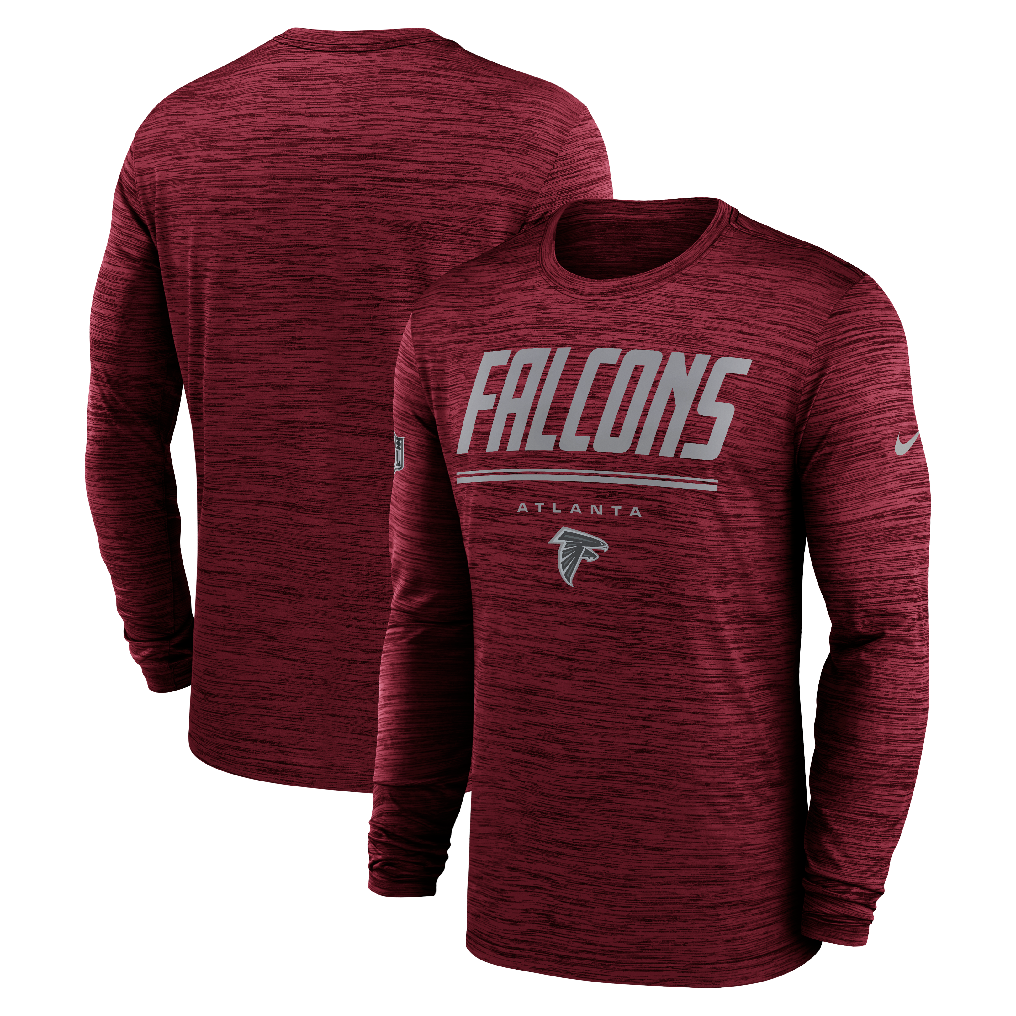 Men's Nike Red Atlanta Falcons Sideline Offensive Transition Velocity Dri-FIT Long Sleeve T-Shirt