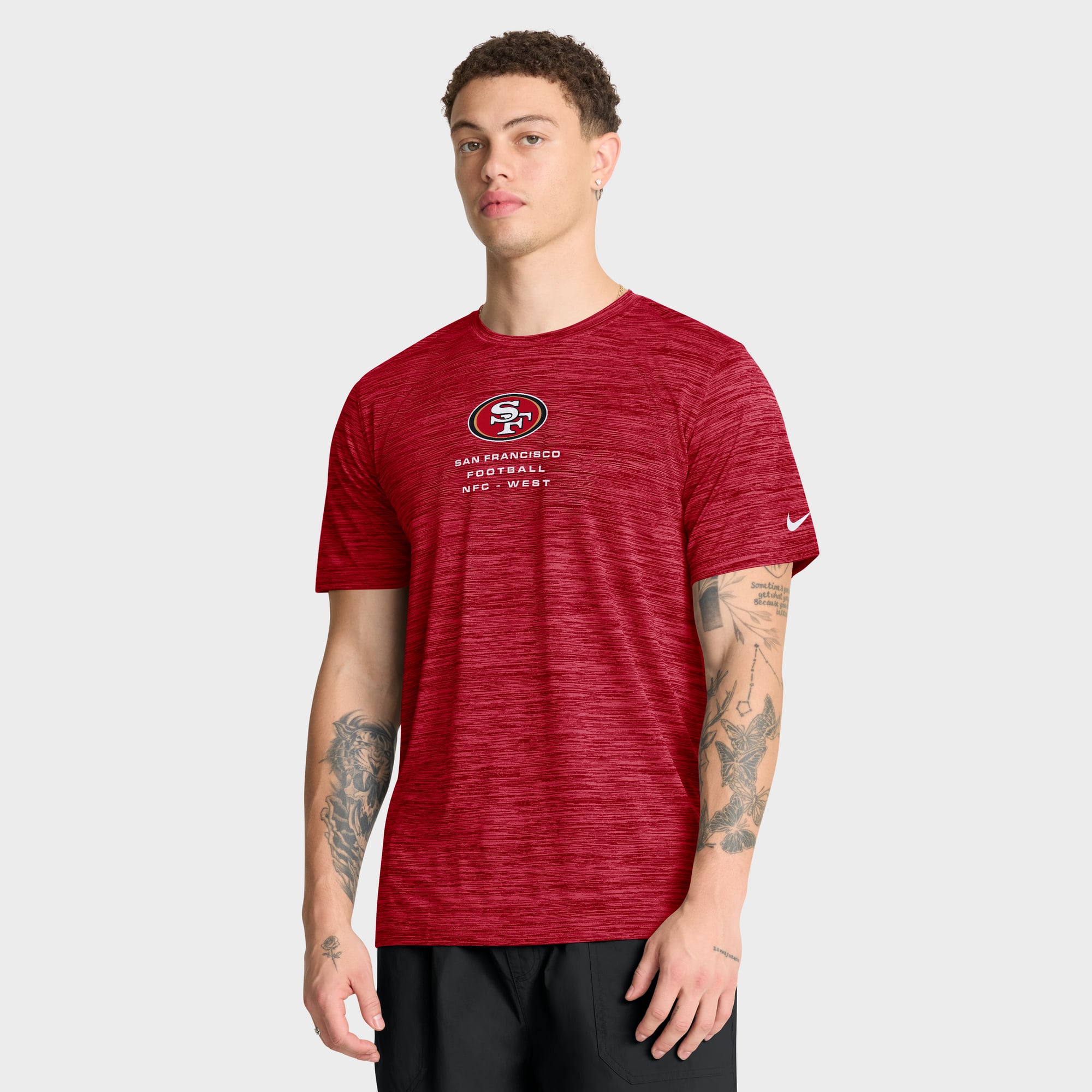 Men's Nike Scarlet San Francisco 49ers Velocity Ball Carrier Dri-FIT T-Shirt