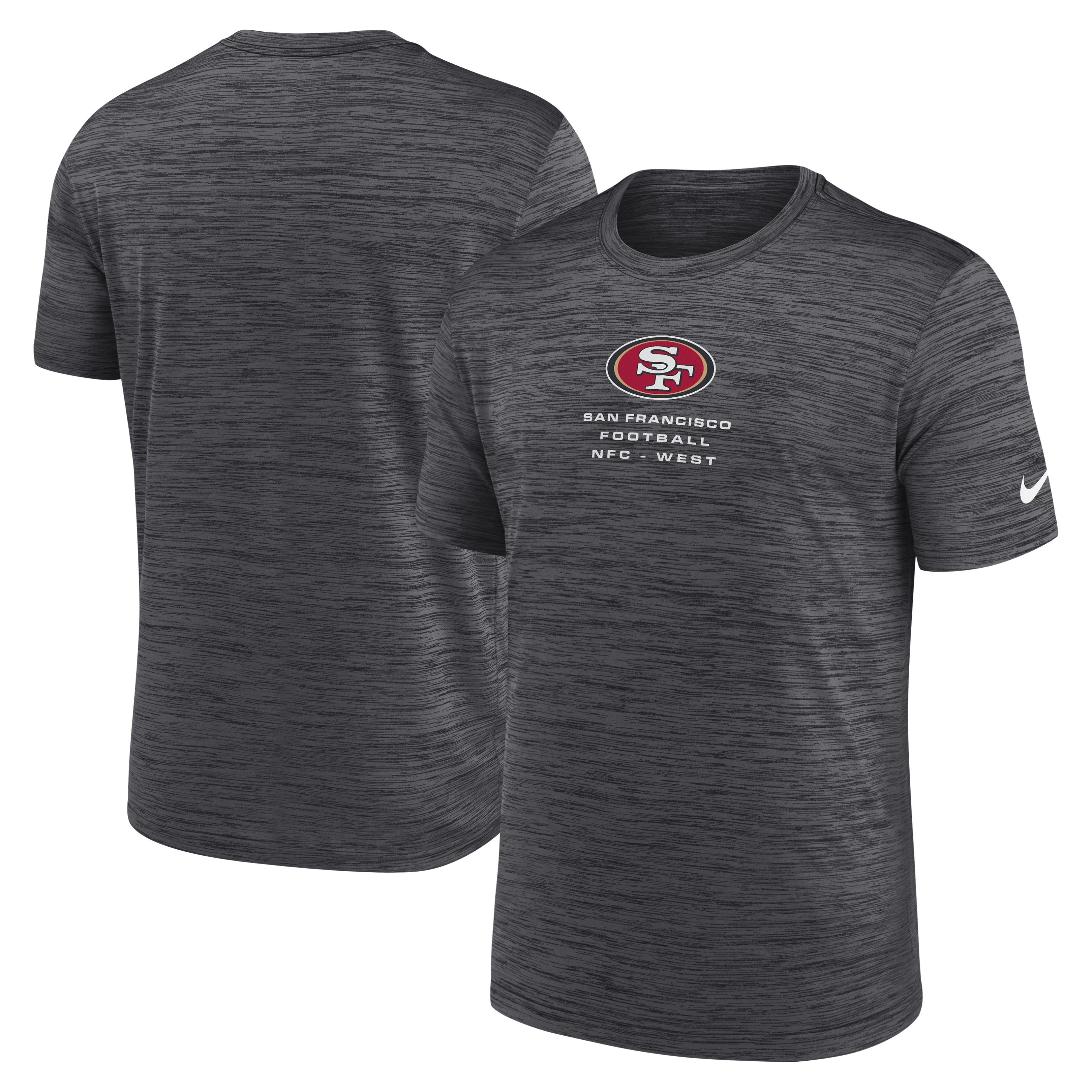 Men's Nike Anthracite San Francisco 49ers Velocity Ball Carrier Dri-FIT T-Shirt