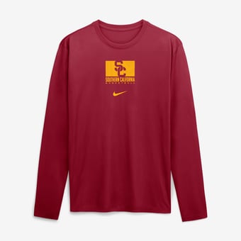 Men's Nike  Cardinal USC Trojans Courtside Legend Dri-FIT Long Sleeve T-Shirt