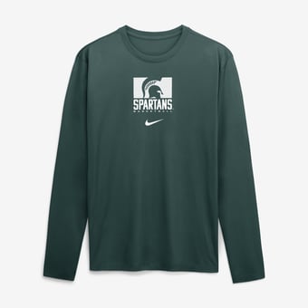Men's Nike  Green Michigan State Spartans Courtside Legend Dri-FIT Long Sleeve T-Shirt