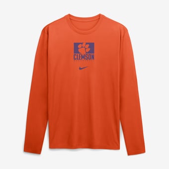 Men's Nike  Orange Clemson Tigers Courtside Legend Dri-FIT Long Sleeve T-Shirt