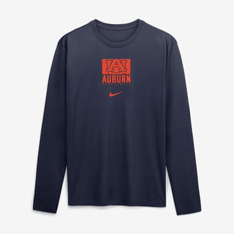 Men's Nike  Navy Auburn Tigers Courtside Legend Dri-FIT Long Sleeve T-Shirt