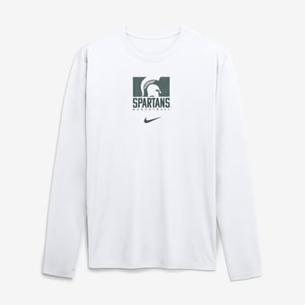 Men's Nike  White Michigan State Spartans Courtside Legend Dri-FIT Long Sleeve T-Shirt