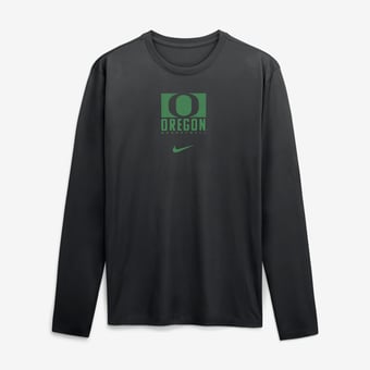 Men's Nike  Black Oregon Ducks Courtside Legend Dri-FIT Long Sleeve T-Shirt