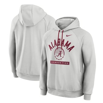 Men's Nike  Gray Alabama Crimson Tide Courtside Practice Dri-FIT Raglan Fleece Hoodie