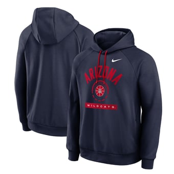 Men's Nike  Navy Arizona Wildcats Courtside Practice Dri-FIT Raglan Fleece Hoodie