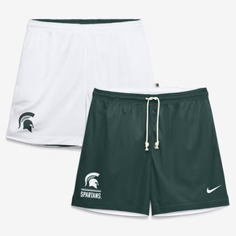 Men's Nike  Green/White Michigan State Spartans Courtside Reversible Dri-FIT Shorts