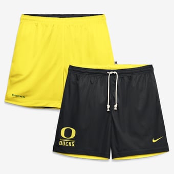 Men's Nike  Black/Yellow Oregon Ducks Courtside Reversible Dri-FIT Shorts