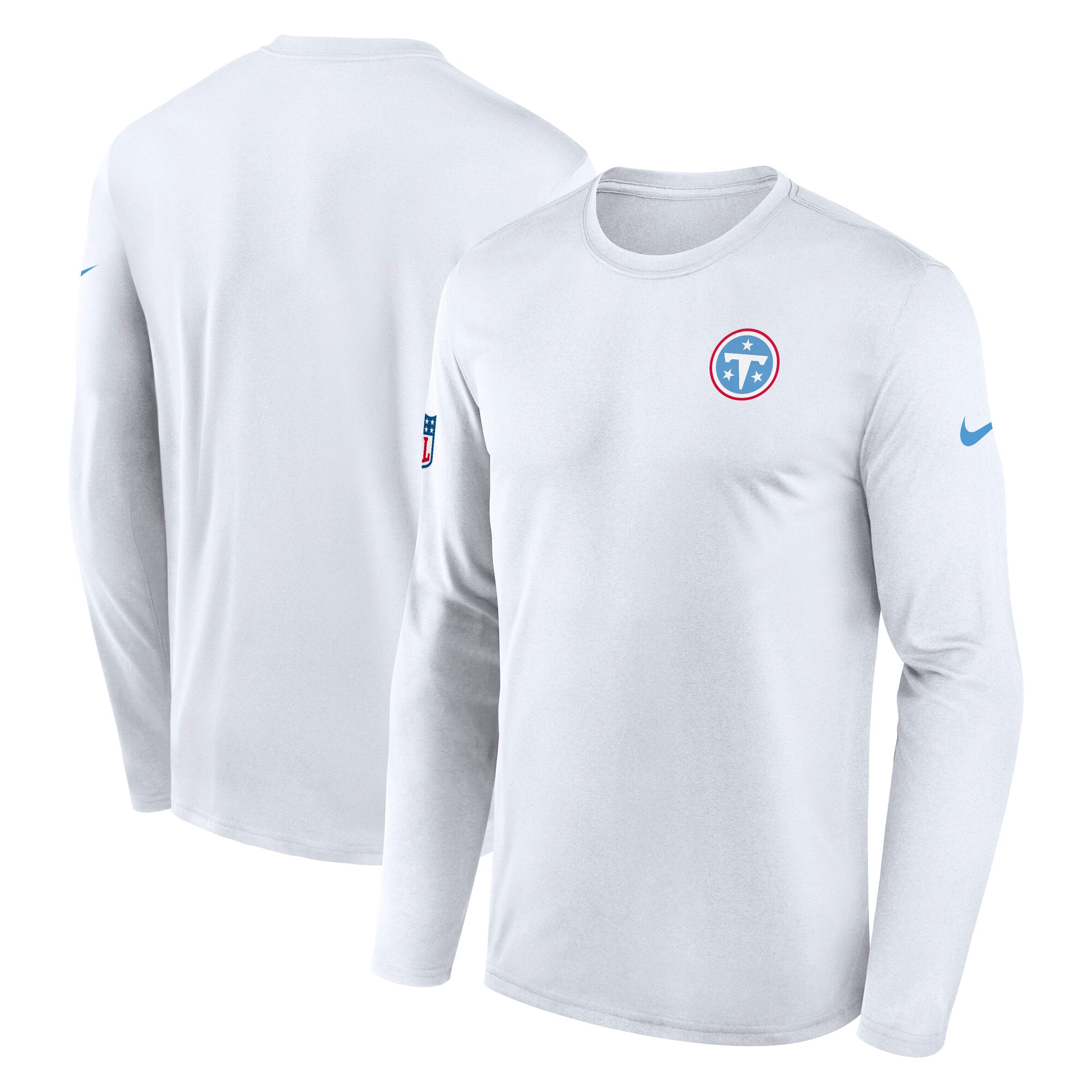 Men's Nike White Tennessee Titans Sideline Small Logo Legend Dri-FIT Long Sleeve T-Shirt