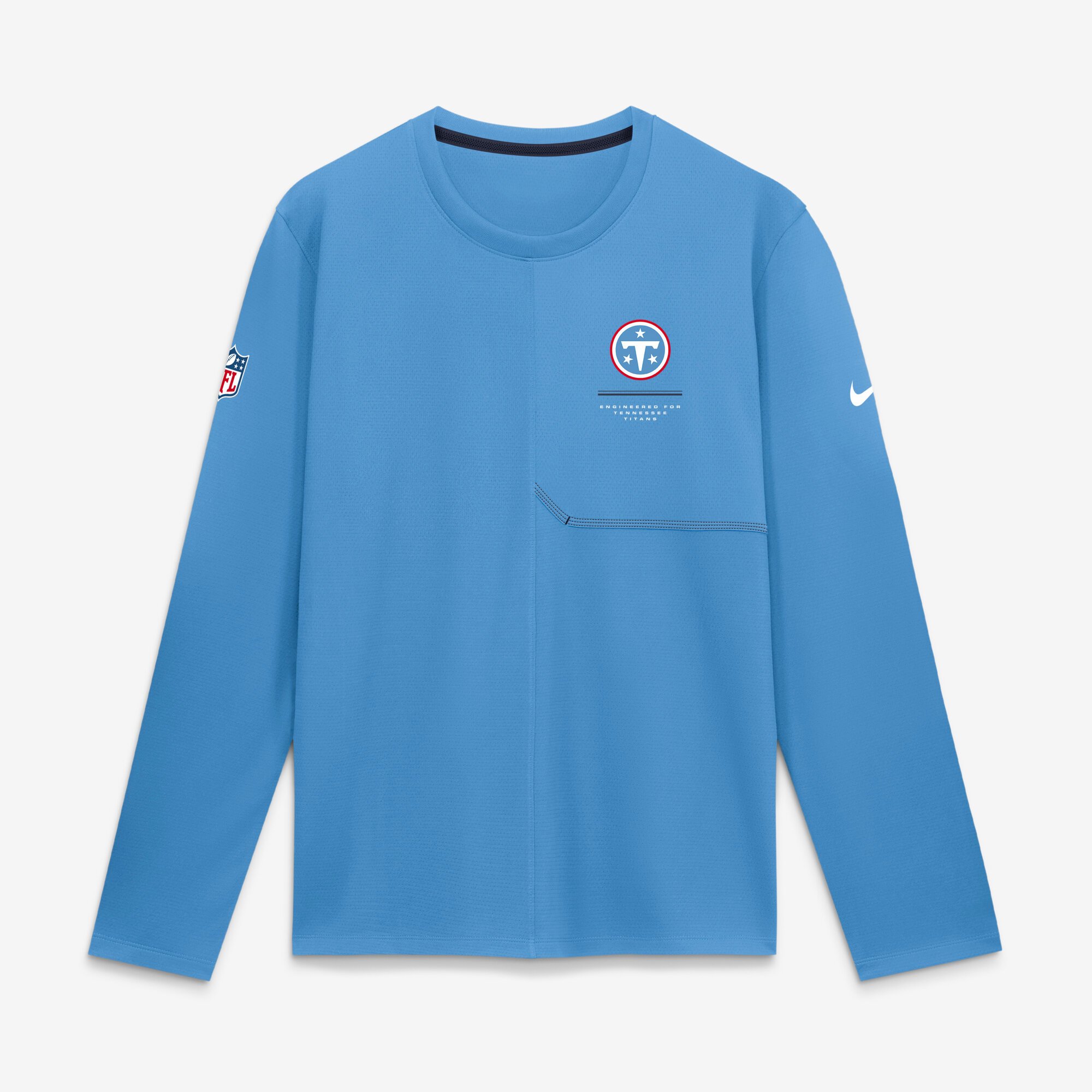 Men's Nike Light Blue Tennessee Titans Sideline Coaches UV Dri-FIT Long Sleeve Shirt