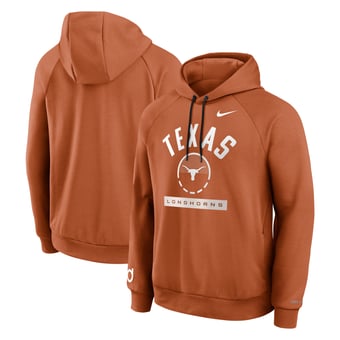 Men's Nike  Texas Orange Texas Longhorns Courtside Practice Dri-FIT Raglan Fleece Hoodie