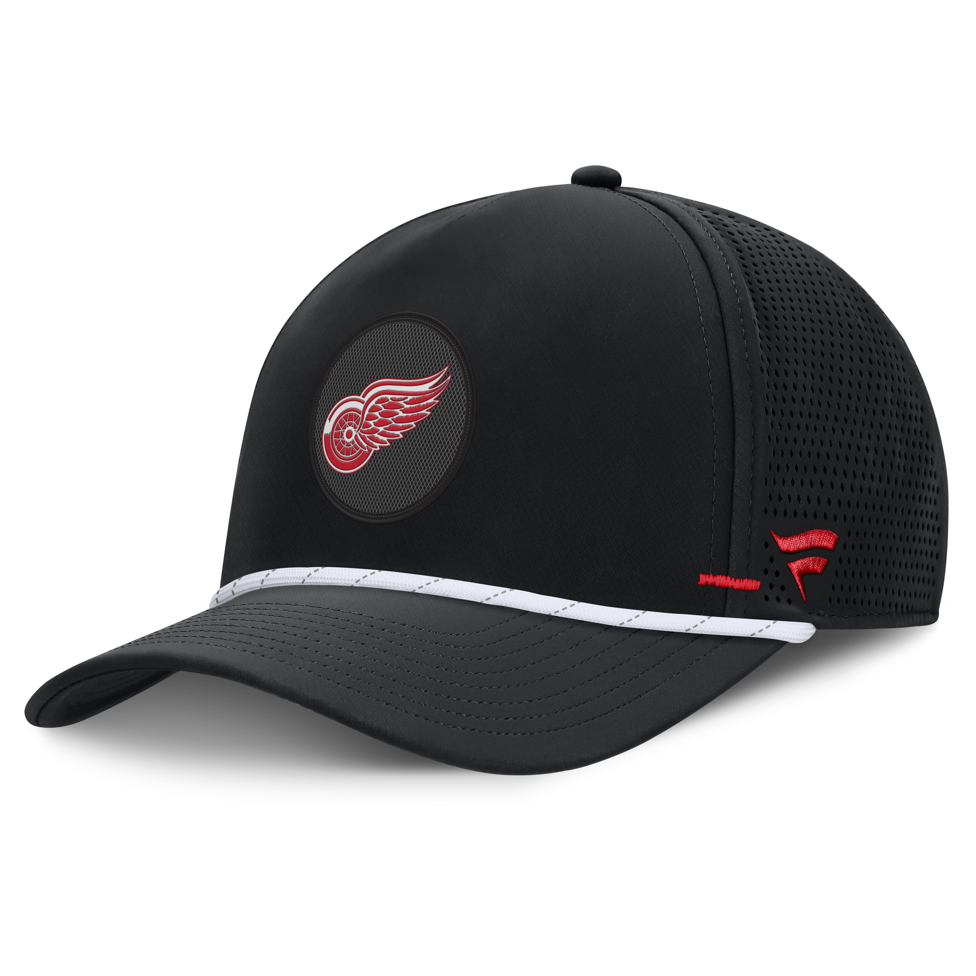 Men's Fanatics Black Detroit Red Wings Authentic Pro Rink Vented A-Frame Adjustable Hat