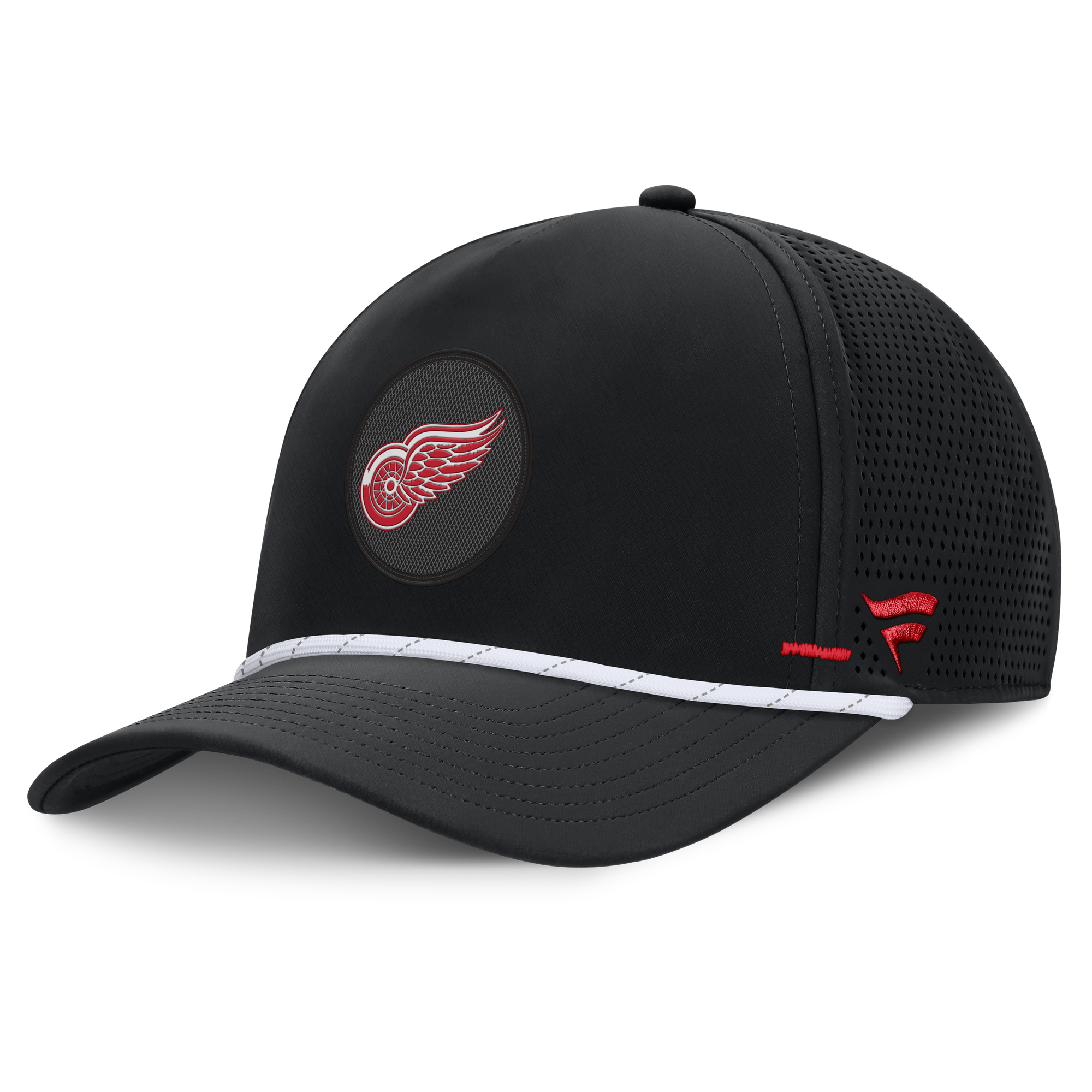 Men's Fanatics Black Detroit Red Wings Authentic Pro Rink Vented A-Frame Adjustable Hat