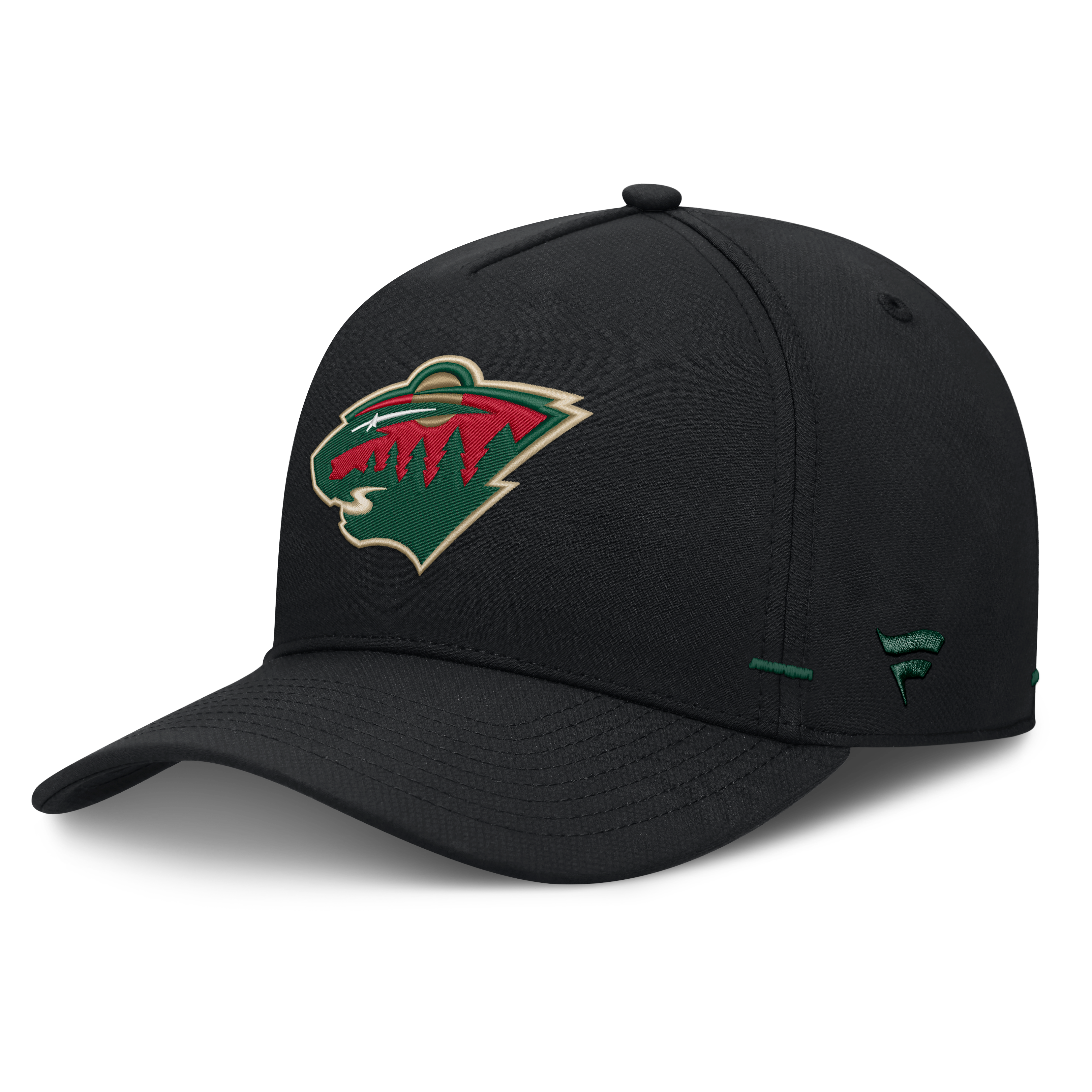 Men's Fanatics Black Minnesota Wild Authentic Pro Rink Bar Tacks A-Frame Adjustable Hat