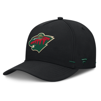 Men's Fanatics Black Minnesota Wild Authentic Pro Rink Bar Tacks A-Frame Adjustable Hat