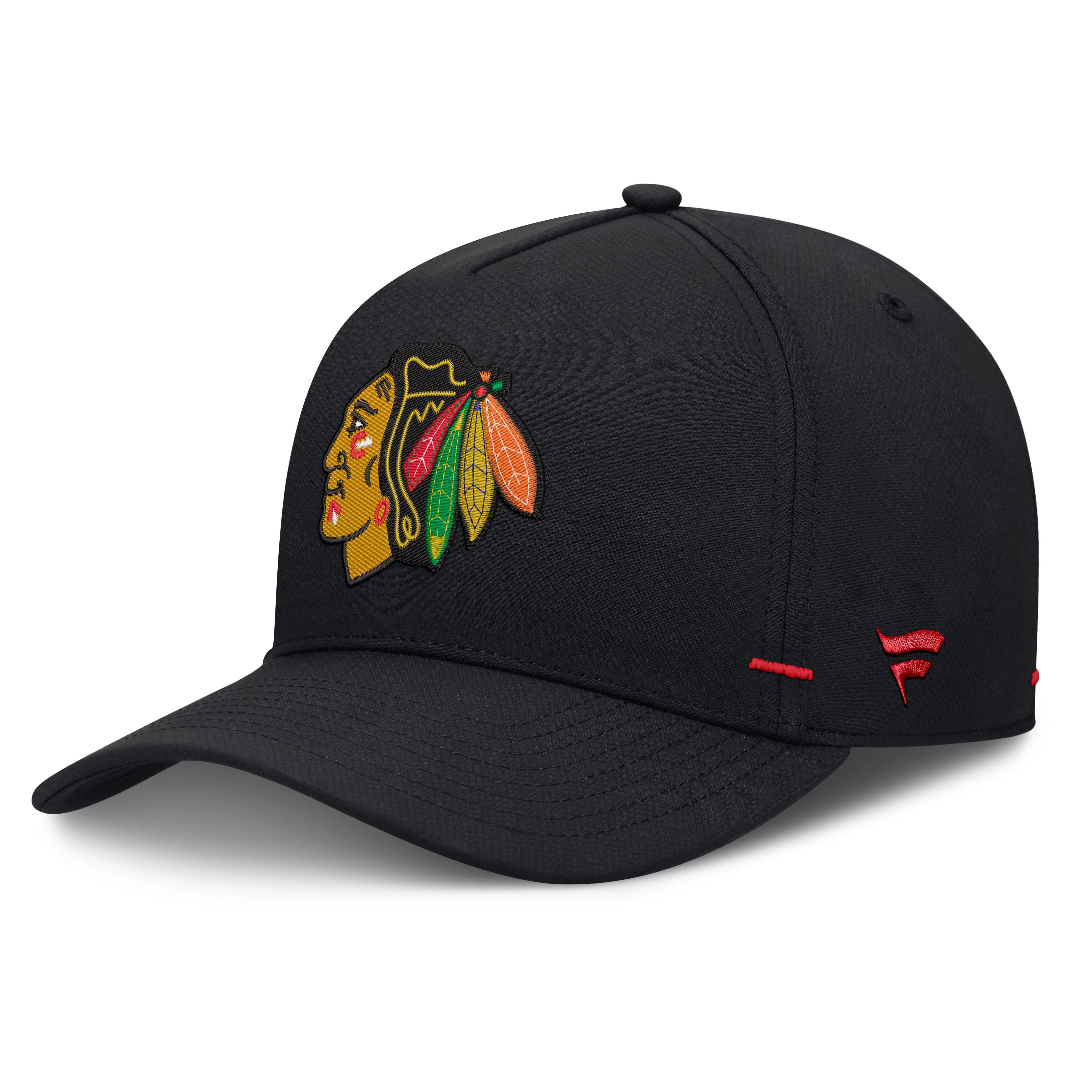 Men's Fanatics Black Chicago Blackhawks Authentic Pro Rink Bar Tacks A-Frame Adjustable Hat
