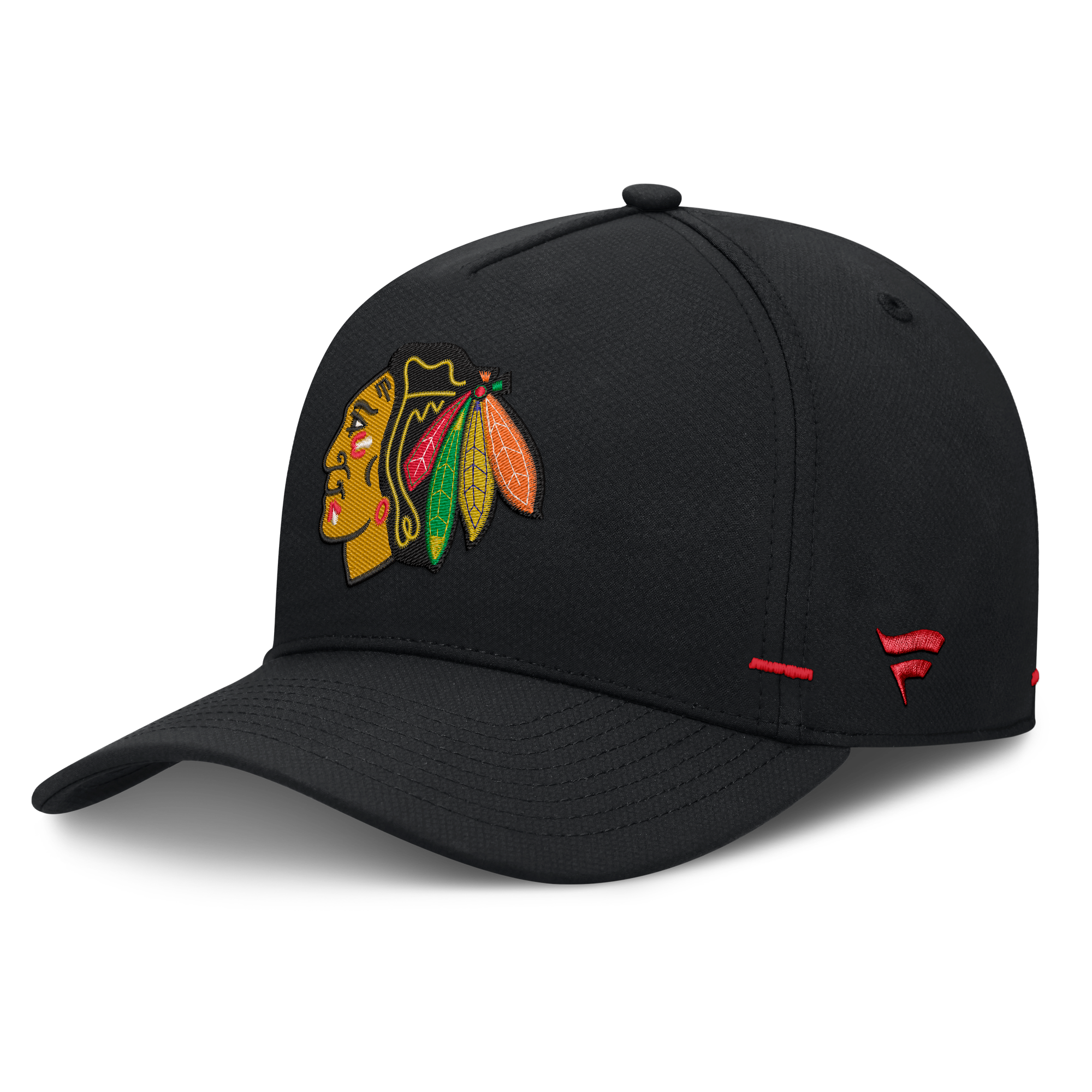 Men's Fanatics Black Chicago Blackhawks Authentic Pro Rink Bar Tacks A-Frame Adjustable Hat