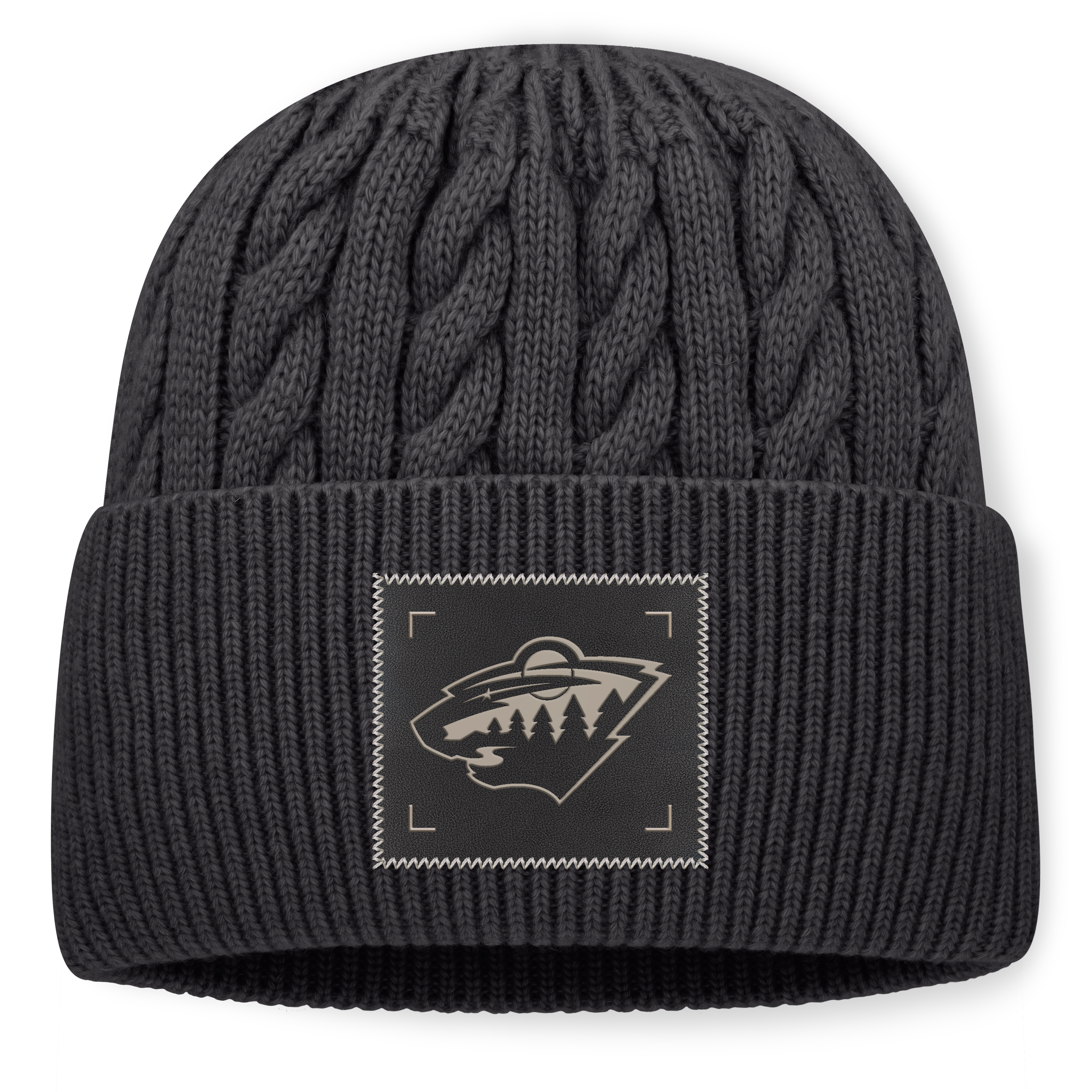 Men's Fanatics Charcoal Minnesota Wild Road Phantom Oversized Cuffed Knit Hat