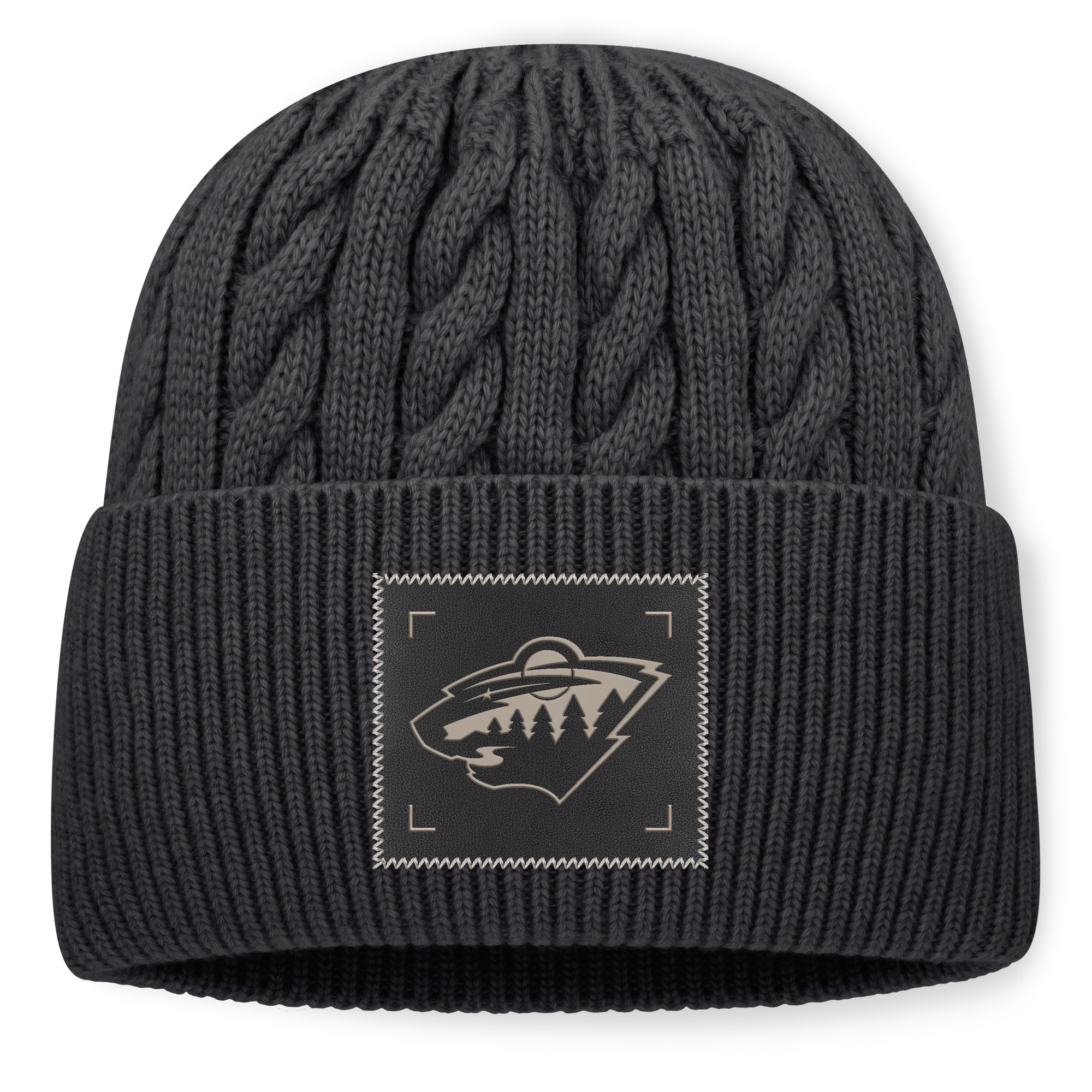 Men's Fanatics Charcoal Minnesota Wild Road Phantom Oversized Cuffed Knit Hat