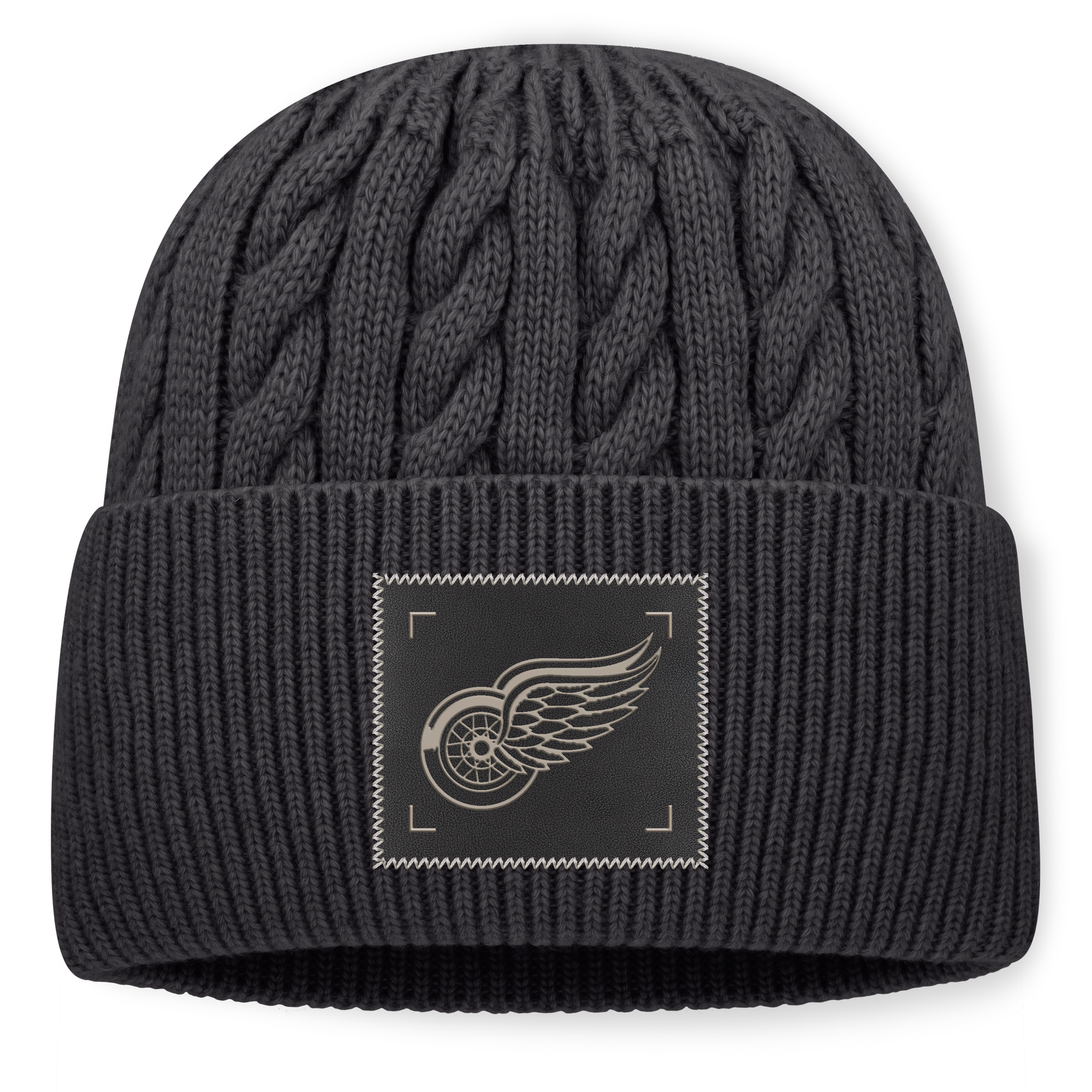 Men's Fanatics Charcoal Detroit Red Wings Road Phantom Oversized Cuffed Knit Hat