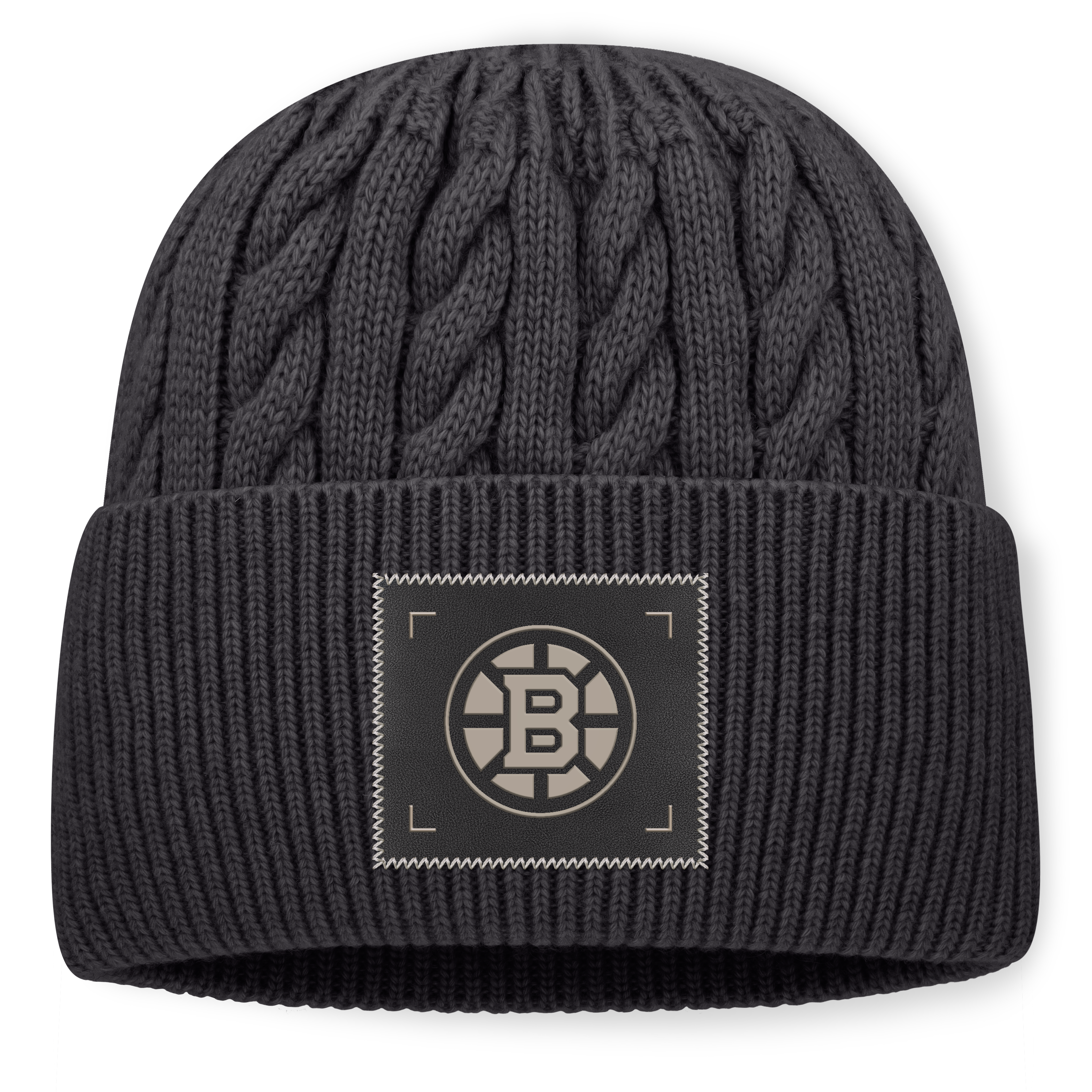 Men's Fanatics Charcoal Boston Bruins Road Phantom Oversized Cuffed Knit Hat