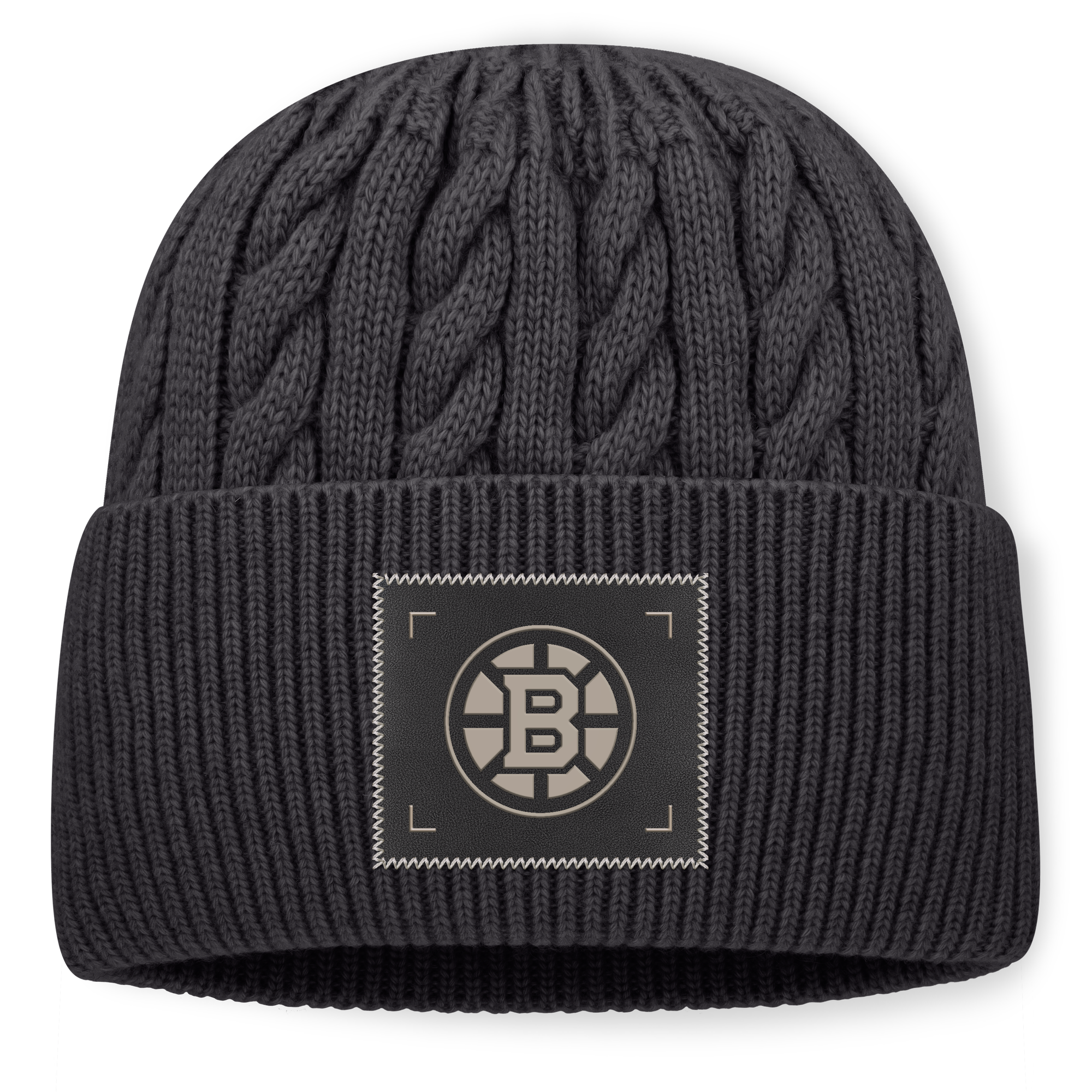 Men's Fanatics Charcoal Boston Bruins Road Phantom Oversized Cuffed Knit Hat