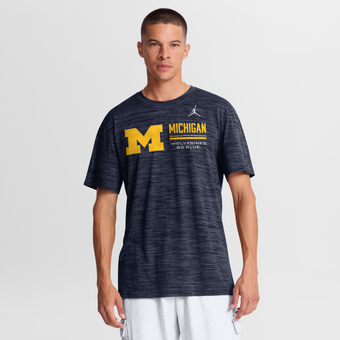 Men's Jordan Brand Navy Michigan Wolverines Sideline Velocity Dri-FIT T-Shirt
