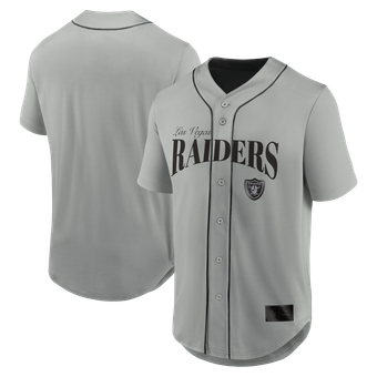 Men's Fanatics Gray Las Vegas Raiders After Hours Button-Up Baseball Top