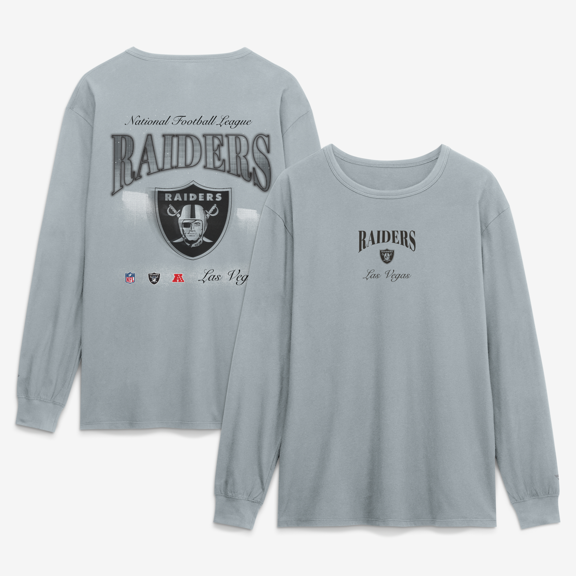 Fanatics Men's Gray Las Vegas Raiders Midnight Falls Long-Sleeve T-Shirt - Gray