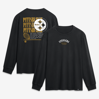 Men's Fanatics Black Pittsburgh Steelers Relaxed Fullback Drive Long Sleeve Fashion Top