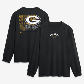 Men's Fanatics Black Green Bay Packers Relaxed Fullback Drive Long Sleeve Fashion Top