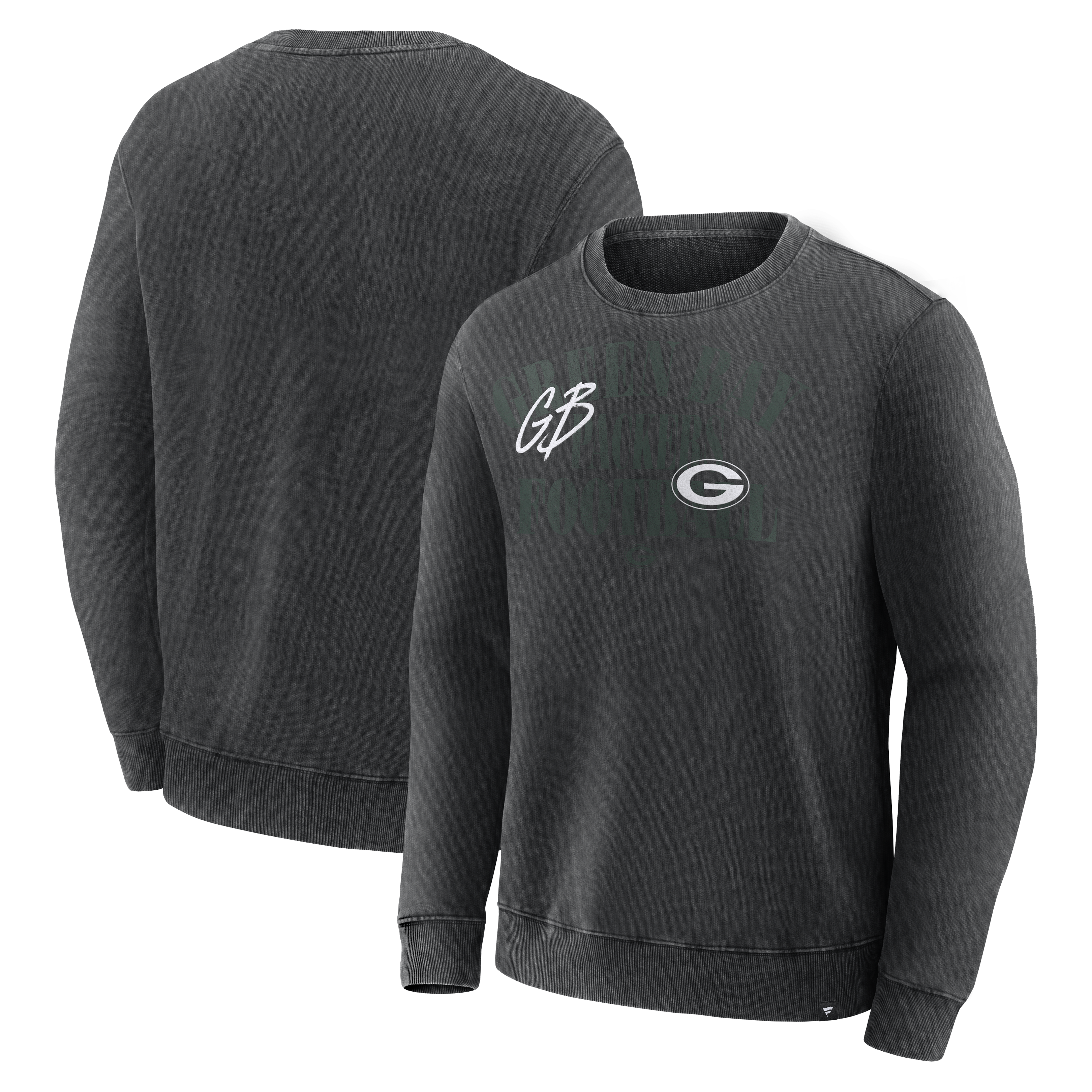 Fanatics Men's Black Green Bay Packers Halftime Lead Relaxed Heavyweight French Terry Sweatshirt - Black