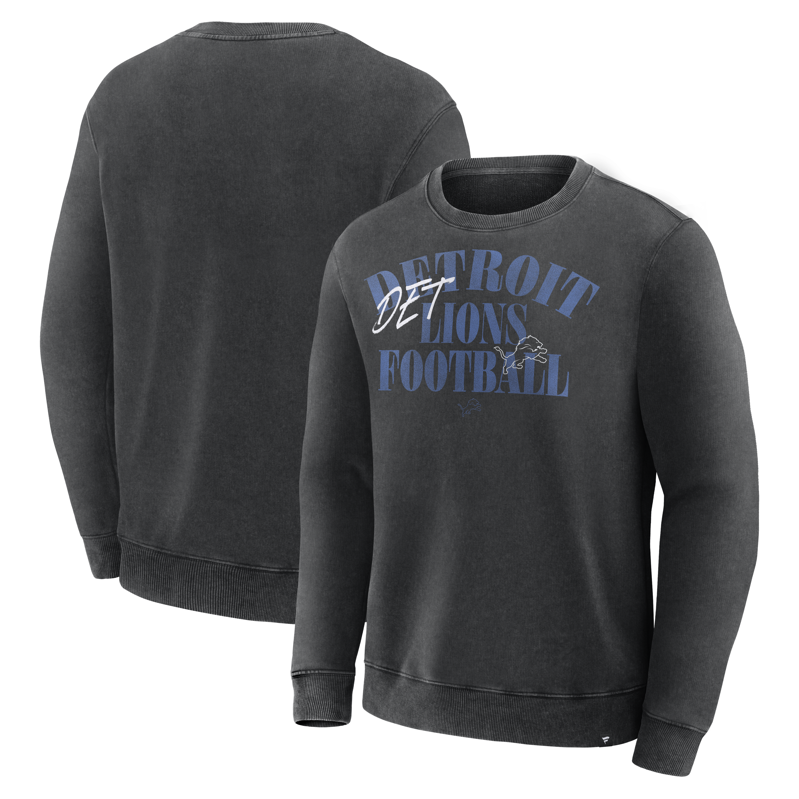 Men's Fanatics Black Detroit Lions Halftime Lead Relaxed Heavyweight French Terry Sweatshirt