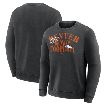 Men's Fanatics Black Denver Broncos Halftime Lead Relaxed Heavyweight French Terry Sweatshirt