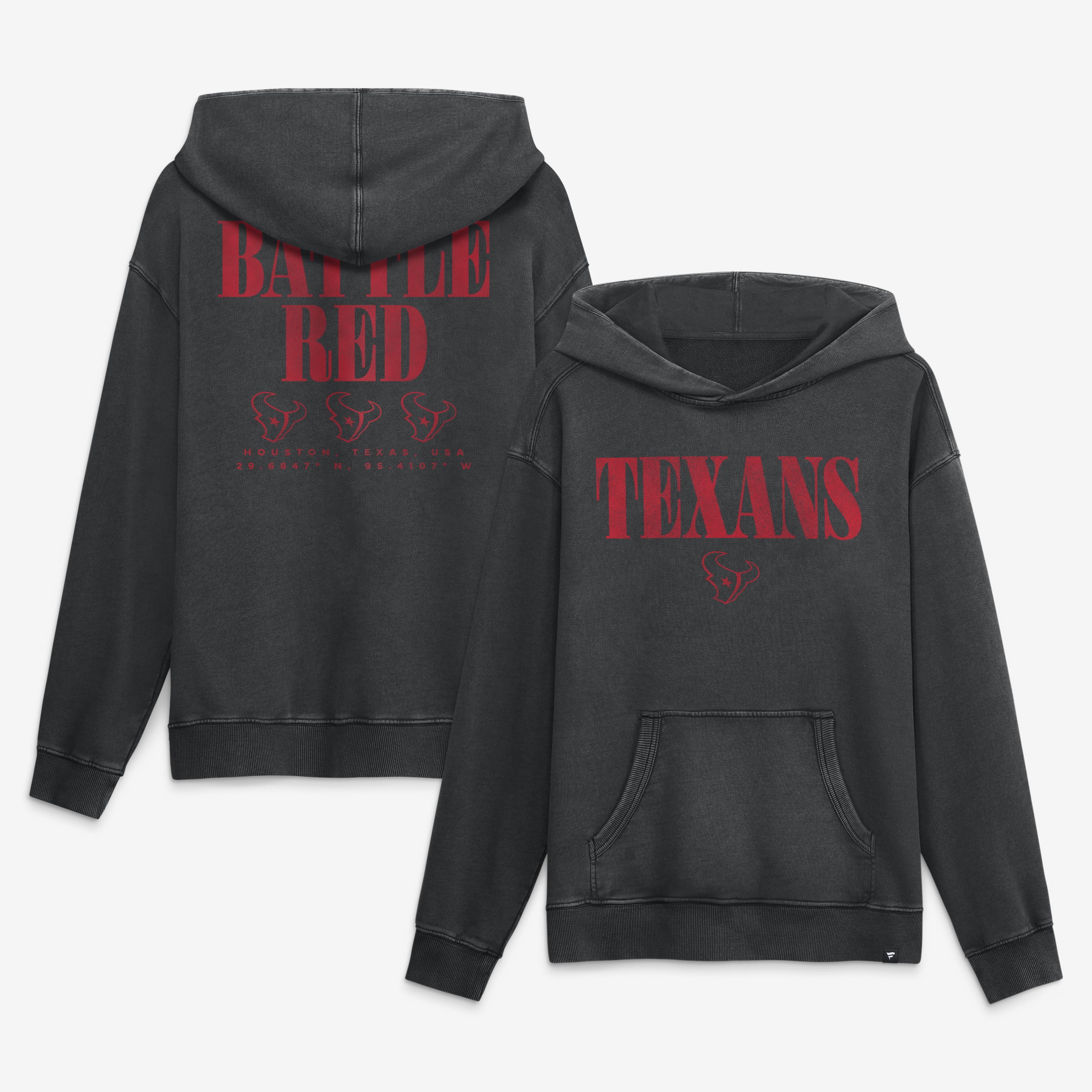 Men's Fanatics Black Houston Texans Relaxed Intense Rivalry French Terry Hoodie