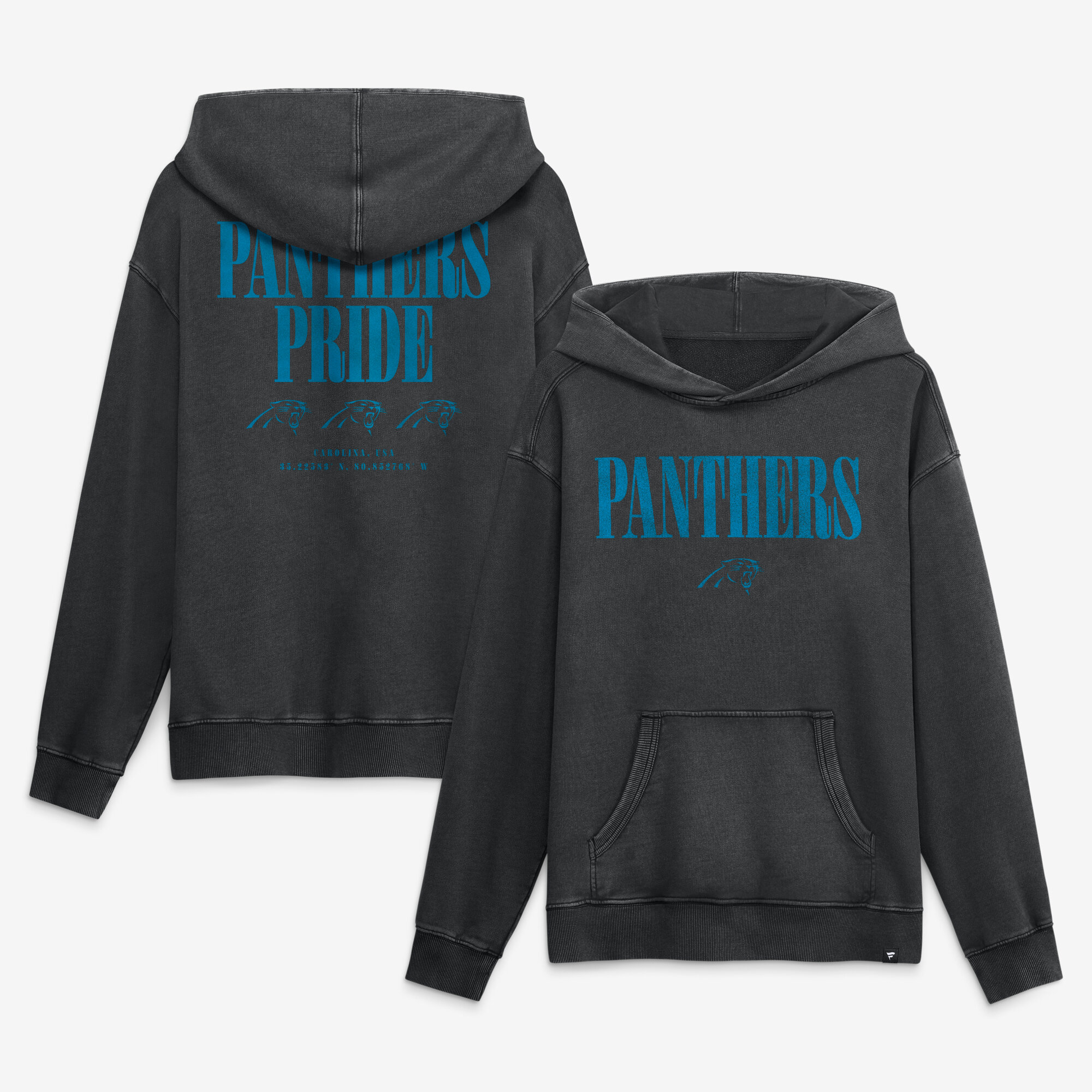 Men's Fanatics Black Carolina Panthers Relaxed Intense Rivalry French Terry Hoodie
